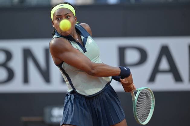 Coco Gauff (USA) during her match against Jaqueline Cristian (ROU) at the Italian Open tennis tournament in Rome, Thursday, May 11, 2024.(Alfredo Falcone LaPresse)  Copyright: xAlfredoxFalcone LaPressex