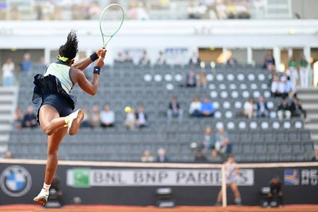 Coco Gauff (USA) during her match against Jaqueline Cristian (ROU) at the Italian Open tennis tournament in Rome, Thursday, May 11, 2024.(Alfredo Falcone LaPresse)  Copyright: xAlfredoxFalcone LaPressex