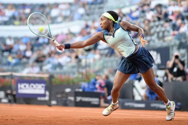 Coco Gauff (USA) during her match against Jaqueline Cristian (ROU) at the Italian Open tennis tournament in Rome, Thursday, May 11, 2024.(Alfredo Falcone LaPresse)  Copyright: xAlfredoxFalcone LaPressex