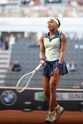 Coco Gauff (USA) during her match against Jaqueline Cristian (ROU) at the Italian Open tennis tournament in Rome, Thursday, May 11, 2024.(Alfredo Falcone LaPresse)  Copyright: xAlfredoxFalcone LaPressex