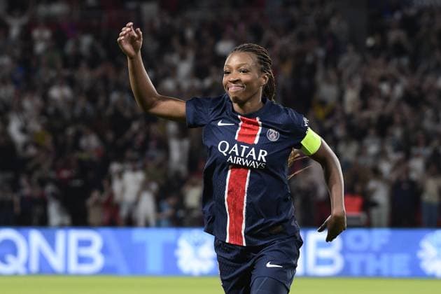Seance de tirs au but - Joie du PSG - Grace Geyoro (PSG) FOOTBALL FEMININ : Paris Saint Germain Vs Paris FC - D1 Arkema - Demi Finale - 11 05 2024 MichaelBaucher Panoramic 