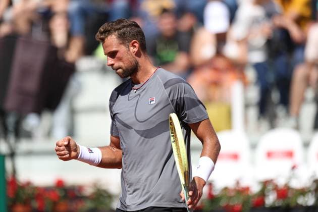 (240512) -- ROME, May 12, 2024 -- Stefano Napolitano of Italy reacts during the men s singles 2nd round match against Shang Juncheng of China at Italian Open in Rome, Italy, May 11, 2024. ) (SP)ITALY-ROME-TENNIS ATP, Tennis Herren ITALIAN OPEN LixJing 