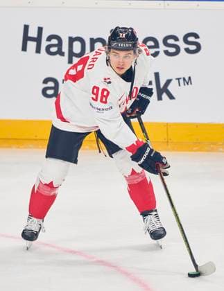 Connor Bedard CAN 98 in the preliminary round match DENMARK - CANADA of the IIHF Ice hockey, Eishockey World Championship, WM, Weltmeisterschaft Group A in Prague, Czechia, May 12, 2024, Season 2023 2024