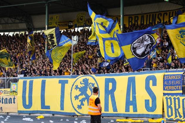 Fanblock Eintracht Braunschweig 2 Soccer Bundesliga Season 2023 2024 Eintracht Braunschweig vs SV Wehen Wiesbaden at Eintracht Stadion in Braunschweig Soccer,Man,Men,Germany,12 05 2024