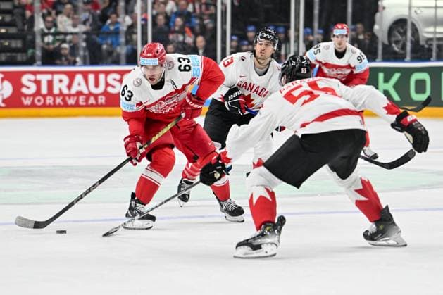 PRAGUE, CZECH REPUBLIC MAY 12 Patrick Russell of Denmark in action during the preliminary round match between Denmark and Canada at Prague Arena on May 12, 2024 in Prague, Czech Republic Prague Prague Arena Czech Republic Copyright: xJustPictures.ch AndreaxBrancax jp-en-EuSpIm-AB_12052024_AAB_1280