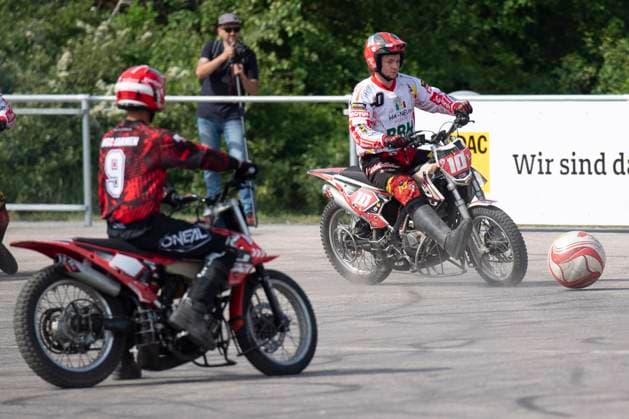 Halle, Germany 13 April 2024 Motoball Bundesliga Nord 2023 2024 1 MBC 70 90 Halle Neustadt vs MSC Jarmen Enroco Wochatz Halle Motoball Stadium Saxony Anhalt Copyright: xFotostandx xBallaschx