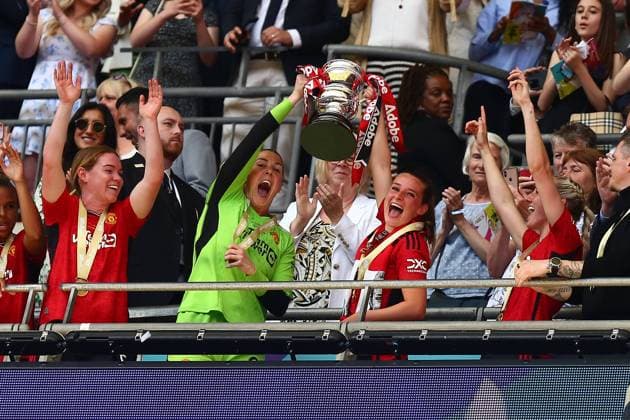 Manchester United, ManU Women v Tottenham Hotspur Women Adobe Womens FA Cup Mary Earps and Ella Toone of Manchester United Women during the Adobe Womens FA Cup Final between Manchester United Women and Tottenham Hotspur Women at Wembley Stadium, London Copyright: xLucyxCopseyx FIL-20150-0083 UK Newspapers OUT
