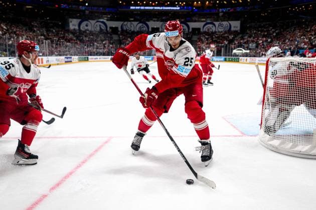 Sport Bilder des Tages PRAGUE, CZECH REPUBLIC - 12 MAY, 2024: the Ice hockey, Eishockey game of IIHF 2024 World Championship, WM, Weltmeisterschaft Denmark vs. Canada at O2 Arena  Copyright: xVITALIIxKLIUIEVx
