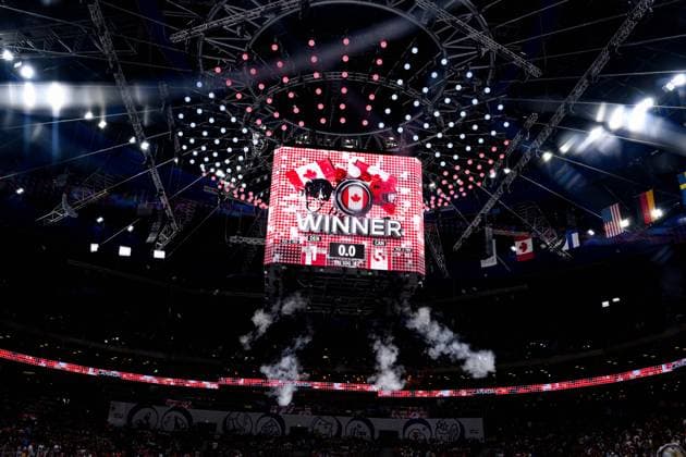 PRAGUE, CZECH REPUBLIC - 12 MAY, 2024: the Ice hockey, Eishockey game of IIHF 2024 World Championship, WM, Weltmeisterschaft Denmark vs. Canada at O2 Arena  Copyright: xVITALIIxKLIUIEVx