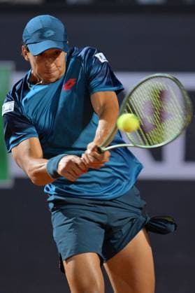 Luciano Darderi (ITA) during her match against Alexander Zverev (GER) at the Italian Open tennis tournament in Rome, Sunday, May 12, 2024.(Alfredo Falcone LaPresse)  Copyright: xAlfredoxFalcone LaPressex