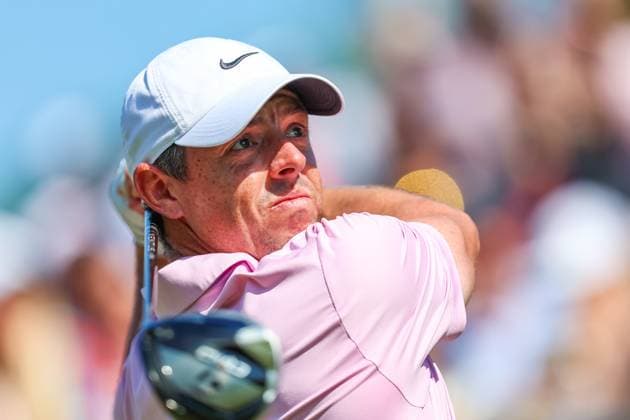 CHARLOTTE, NC - MAY 12: Rory McIlroy tees off on the 11th hole during the final round of the Wells Fargo Championship at Quail Hollow Club on May 12, 2024 in Charlotte, North Carolina. (Photo by David Jensen Icon Sportswire) GOLF: MAY 12 PGA, Golf Herren Wells Fargo Championship EDITORIAL USE ONLY Icon240512008