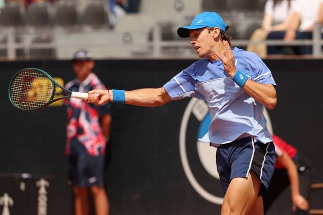 Rome, Italy 13.05.2024: F.AUGER-ALIASSIME (can) VS A.DE.MINAUR (aus) during Internazionali BNL 2024 Men s ATP, Tennis Herren 1000 Open tennis tournament in Rome at Grand Stand Arena .  Copyright: xmarcoxiacobuccix xipa-agency.netx xmarcoxiacobuccix IPA_46009846 IPA_Agency_IPA46009846