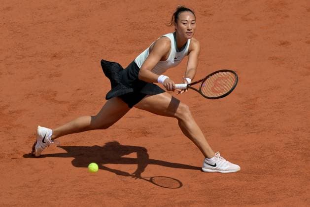 QinwenZheng (CHN) during her match against Naomi Osaka (JPN) at the Italian Open tennis tournament in Rome, Monday, May 13, 2024.(Alfredo Falcone LaPresse)  Copyright: xAlfredoxFalcone LaPressex