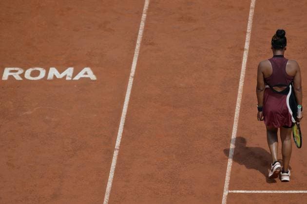 Naomi Osaka (JPN)QinwenZheng (CHN) during her match against QinwenZheng (CHN) at the Italian Open tennis tournament in Rome, Monday, May 13, 2024.(Alfredo Falcone LaPresse)  Copyright: xAlfredoxFalcone LaPressex