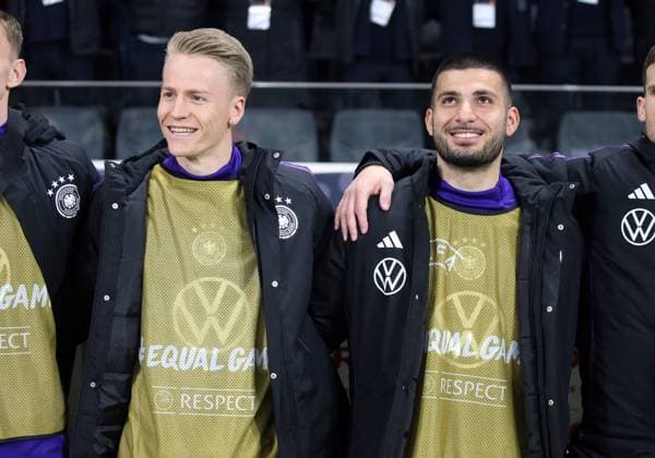 26 03 24 Germany Netherlands Germany, Frankfurt, 26 03 2024, Football, FIFA, Friendly match, DFB Germany Netherlands v l Chris Führich, Deniz Undav both Germany