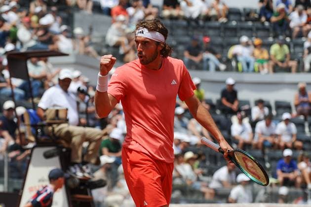 Foto IPP Cavaliere Emiliano. Roma 13 05 2024. Tennis Internazionali d Italia 2024. Nella foto: Stefanos Tsitsipas. Italy Photo Press - World Copyright italy ITALY  Copyright: xR4924_italyphotopressx