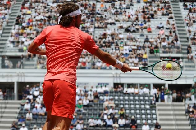 Foto IPP Cavaliere Emiliano. Roma 13 05 2024. Tennis Internazionali d Italia 2024. Nella foto: Stefanos Tsitsipas. Italy Photo Press - World Copyright italy ITALY  Copyright: xR4924_italyphotopressx