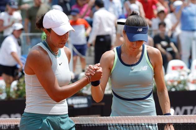 May 13, 2024, Rome, Lazio, Italy: Madison Keys (USA) is playing the round of 16 match against Sorana Cirstea (ROU) on day eight of the Internazionali BNL D Italia 2024 at Foro Italico on May 13., 2024 in Rome, Italy. Rome Italy - ZUMAl131 20240513_zsp_l131_026 Copyright: xCiroxDexLucax
