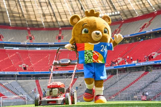 Football, EURO 2024, Trophy Tour in Munich with Felix Brych and Albärt