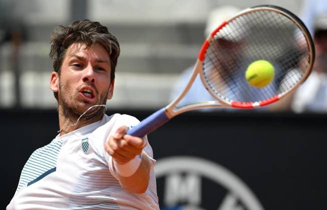 May 13, 2024, Rome: Cameron Norrie of Britain in action during his men s singles third round match against Stefanos Tsitsipas of Greece at the Italian Open tennis tournament in Rome, Italy, 13 May 2024. ANSA ETTORE FERRARI Italian Open tennis tournament  - ZUMAa110 20240513_zaf_a110_018 Copyright: xEttorexFerrarix
