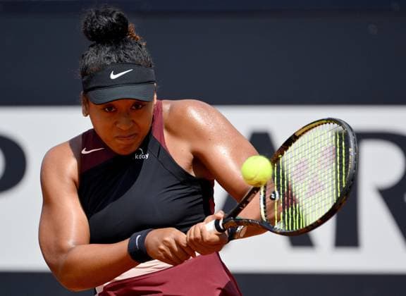 May 13, 2024, Rome, Italy: NAOMI OSAKA of Japan in action during her women s singles fourth-round match against Q. Zheng of China at the Italian Open tennis tournament in Rome, Italy. Zheng won 6:2, 6:4. Tennis 2024: Italian Open: Day Eight  - ZUMAa110 20240513_zaf_a110_001 Copyright: xEttorexFerrarix