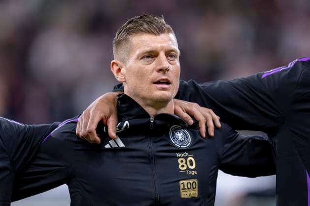 Soccer national team, season 2023 2024, international match Germany Netherlands on 26 03 24 at the Deutsche Bank Park in Frankfurt Hesse Germanys Toni Kroos during the national anthem DFB REGULATIONS PROHIBIT ANY USE OF PHOTOGRAPHS AS IMAGE SEQUENCES AND OR QUASI VIDEO Copyright: xKirchner DavidxInderliedx