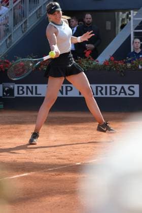 Paula Badosa (ESP) during her match against Coco Gauff (USA) at the Italian Open tennis tournament in Rome, Monday, May 13, 2024.(Alfredo Falcone LaPresse)  Copyright: xAlfredoxFalcone LaPressex