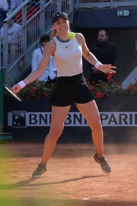Paula Badosa (ESP) during her match against Coco Gauff (USA) at the Italian Open tennis tournament in Rome, Monday, May 13, 2024.(Alfredo Falcone LaPresse)  Copyright: xAlfredoxFalcone LaPressex