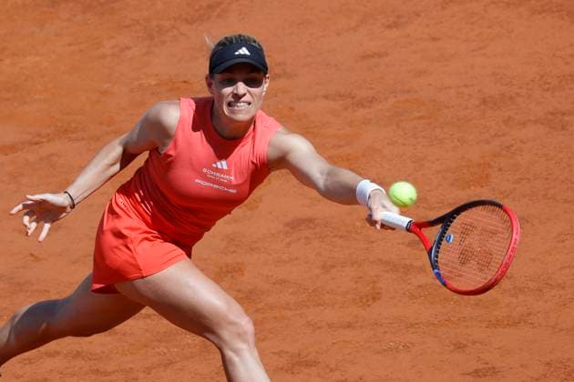 May 13, 2024, Rome, Lazio, Italy: ANGELIQUE KERBER (GER) is playing during the round of 16 match against I. Swiatek (POL) on day eight at the Italian Open tennis tournament at Foro Italico. Kerber lost 7-5, 6-3. Rome Italy - ZUMAl131 20240513_zsp_l131_039 Copyright: xCiroxDexLucax