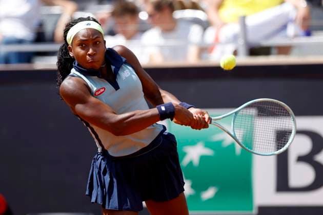Coco Gauff (USA) in action, Tennis WTA, Tennis Damen Internazionali BNL d Italia - Round of 32, Gauff vs Badosa , Foro Italico, May 13, 2024, Rome, Italy.