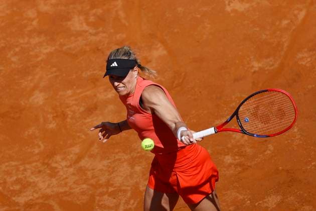 Angelique Kerber (GER) in action, Tennis WTA, Tennis Damen Internazionali BNL d Italia - Round of 32, Swiatek vs Kerber, Foro Italico, May 13, 2024, Rome, Italy.