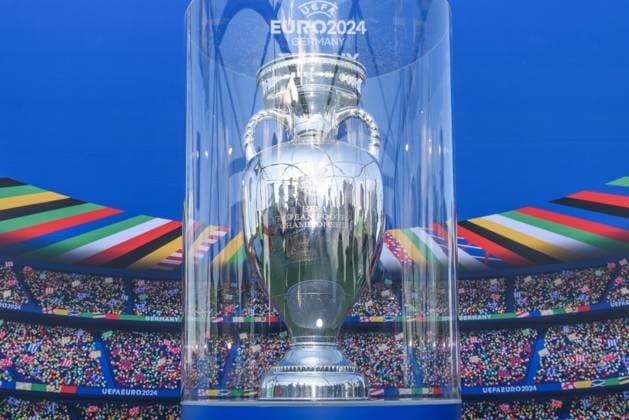Munich, Germany, May 13th 2024: The UEFA European Championship, EM, Europameisterschaft tropy on display during UEFA EURO, EM, Europameisterschaft,Fussball 24 Trophy Tour at Bellevue di Monaco, Munich, Germany. (Sven Beyrich SPP)  Copyright: xSvenxBeyrich SPPx spp-en-SvBe-20240513-D75_3649