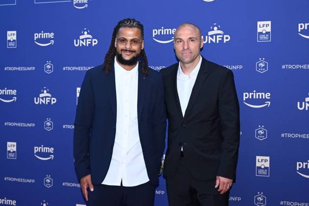Lois Diony and Alexandre Dujeux attend the UNFP Trophy Awards 2024 at Pavillon d Armenonville on May 13, 2024 in Paris, France. ( Photo by federico pestellini panoramic ) - FOOTBALL : Tapis rouge des Trophees UNFP - Paris - 13 05 2024 FedericoPestellini Panoramic 