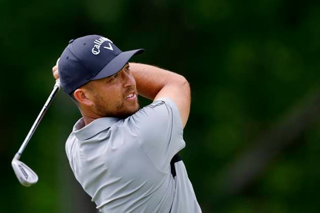 LOUISVILLE, KY - MAY 13: Collin Morikawa (USA) plays a shot during a practice round prior to the 2024 PGA, Golf Herren Championship on May 13, 2024, at Valhalla Golf Club in Louisville, Kentucky. (Photo by Joe Robbins Icon Sportswire) GOLF: MAY 13 PGA Championship - Practice Round EDITORIAL USE ONLY Icon573240513058