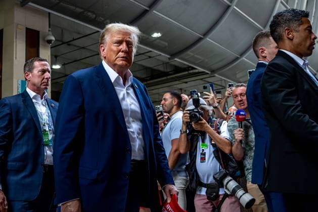MIAMI, UNITED STATES: Donald Trump, 45th U.S. President, , at the 2024 Formula 1 Miami Grand Prix at the Miami International Autodrome in Miami, United States.