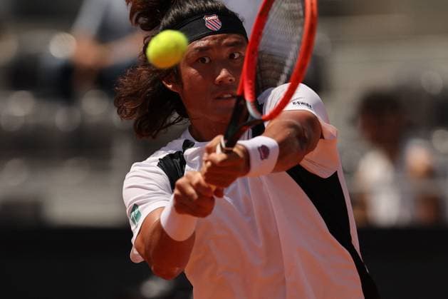 International Tennis match - Internazionali BNL d Italia Rome, Italy 14.05.2024: ZHIZHEN ZHANG (CHN) VS THIAGO MONTEIRO (BRA) during Internazionali BNL 2024 Men s ATP, Tennis Herren 1000 Open tennis tournament in Rome at Grand Stand Arena . Rome Italy  Copyright: xIPAxSport ABACAx