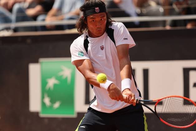 Tennis: ATP, Tennis Herren 1000 Internazionali di Tennis in Rome at Foro Italico. ZHIZHEN ZHANG (CHN) VS THIAGO MONTEIRO (BRA) Rome, Italy 14.05.2024: ZHIZHEN ZHANG (CHN) VS THIAGO MONTEIRO (BRA) during Internazionali BNL 2024 Men s Atp 1000 Open tennis tournament in Rome at Grand Stand Arena . Rome foro italico italy italy Copyright: xmarcoxiacobucci