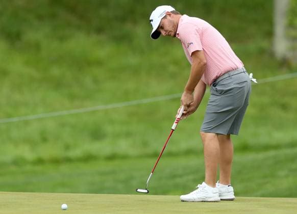 Emiliano Grillo from Argentina putts on the tenth green during the second practice day for the 2024 PGA, Golf Herren Championship at Valhalla Golf Course on Tuesday, May 14, 2024 in Louisville, Kentucky.  KYP20240514024 JOHNxSOMMERSxII