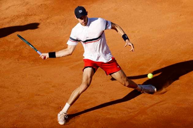 Nicolas Jarry (CHI) in action, Tennis ATP, Tennis Herren Internazionali BNL d Italia - Round of 16, Jarry vs Muller, Foro Italico, May 14, 2024, Rome, Italy.