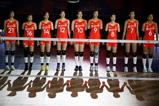 Chinese team line up, Mannschaftsbild, Totale on court before the Volleyball Nations League 2024 match between China and South Korea at the Maracanazinho Gymnasium in Rio de Janeiro, Brazil (Andre Ricardo SPP) Copyright: xAndrexRicardo SPPx spp-en-AnRi-andrericardo-17