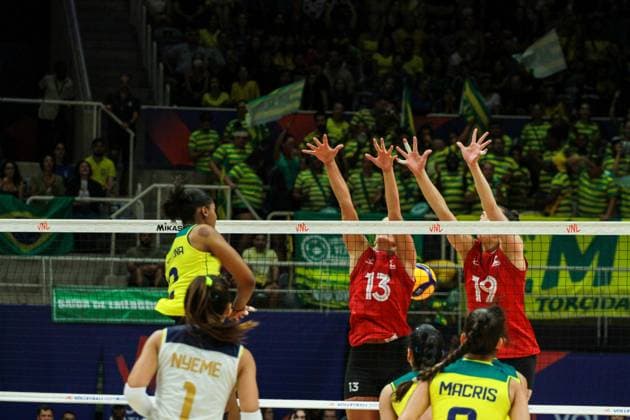 Brasil x Canadá Pela Liga das Nações no RJ RIO DE JANEIRO, RJ - 14.05.2024: BRASIL X CANADÁ PELA LIGA DAS NAÇÕES NO RJ - The Brazilian Women& 39;s Volleyball team faces the Canadian team, this Tuesday (14) at the Maracanãzinho gym in Rio de Janeiro, in the debut match in the Volleyball Nations League. (Photo: Lorando Labbe Fotoarena) x2537990x  LorandoxLabbe
