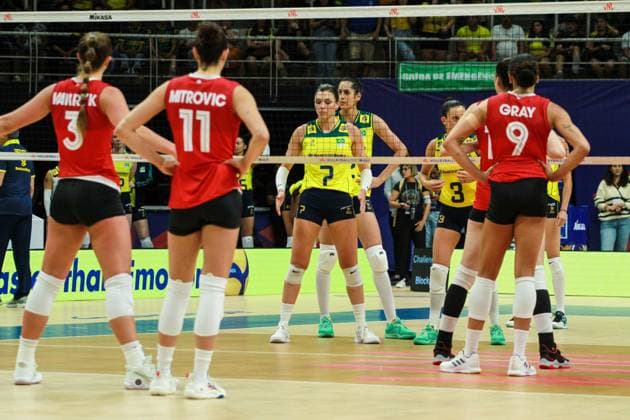 Brasil x Canadá Pela Liga das Nações no RJ RIO DE JANEIRO, RJ - 14.05.2024: BRASIL X CANADÁ PELA LIGA DAS NAÇÕES NO RJ - The Brazilian Women& 39;s Volleyball team faces the Canadian team, this Tuesday (14) at the Maracanãzinho gym in Rio de Janeiro, in the debut match in the Volleyball Nations League. (Photo: Lorando Labbe Fotoarena) x2538010x  LorandoxLabbe