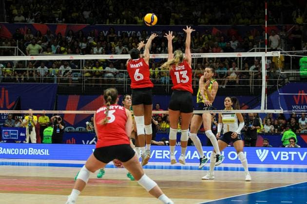 Brasil x Canadá Pela Liga das Nações no RJ RIO DE JANEIRO, RJ - 14.05.2024: BRASIL X CANADÁ PELA LIGA DAS NAÇÕES NO RJ - The Brazilian Women& 39;s Volleyball team faces the Canadian team, this Tuesday (14) at the Maracanãzinho gym in Rio de Janeiro, in the debut match in the Volleyball Nations League. (Photo: Lorando Labbe Fotoarena) x2538011x  LorandoxLabbe