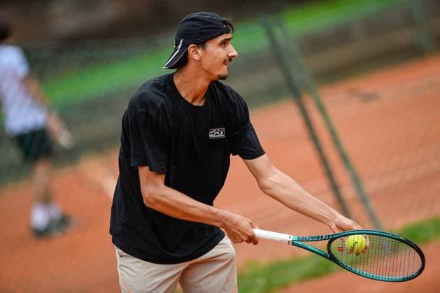 Italy, Turin 14 05 2024 Sporting Press Club (Turin). Challenger 175 Piemonte Open Intesa Sanpaolo Tournament Qualifications Lorenzo Sonego of Italy during the Challenger 175 Piemonte Open Intesa Sanpaolo Tournament  Copyright: xTonelloxAbozzi IPAxSportx xipa-ax xx IPA_46082266 IPA_Agency_IPA46082266