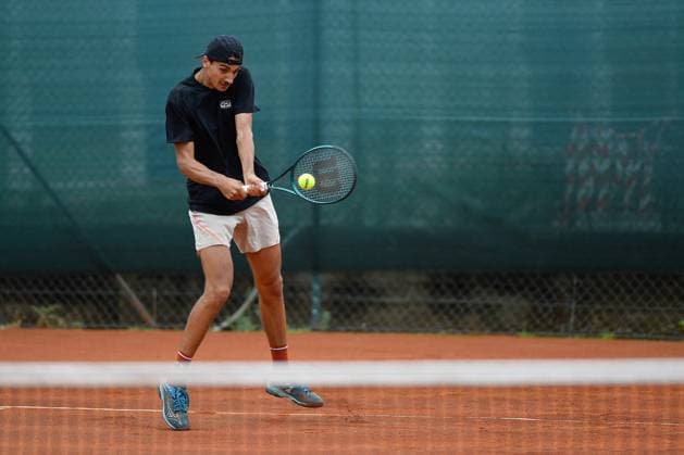 International Tennis match - 2024 Piemonte Open Intesa San Paolo Italy, Turin 14 05 2024 Sporting Press Club (Turin). Challenger 175 Piemonte Open Intesa Sanpaolo Tournament Qualifications Lorenzo Sonego of Italy during the Challenger 175 Piemonte Open Intesa Sanpaolo Tournament Turin Italy  Copyright: xIPAxSport ABACAx