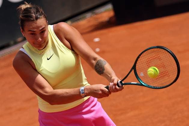 Rome, Italy 15.05.2024: Aryna Sabalenka VS Jelena Ostapenko (LAT) during Internazionali BNL 2024 women s WTA1000 Open tennis tournament in Rome at Grand Stand Arena .  Copyright: xMarcoxIacobucci IPAxSportx xipa-x xx IPA_46093561 IPA_Agency_IPA46093561