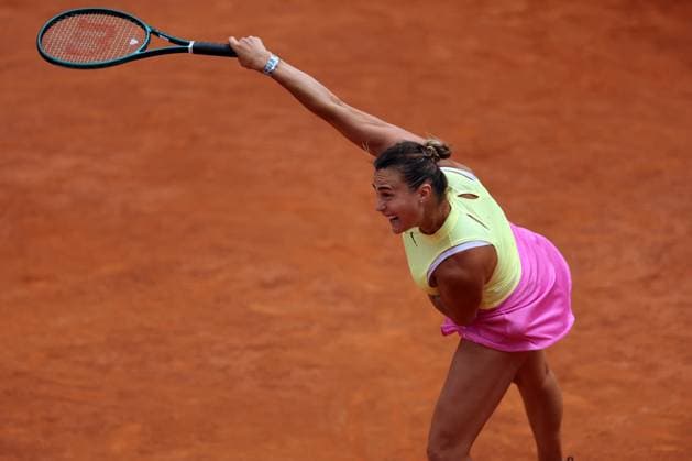 International Tennis match - Internazionali BNL d Italia Rome, Italy 15.05.2024: Aryna Sabalenka VS Jelena Ostapenko (LAT) during Internazionali BNL 2024 women s WTA1000 Open tennis tournament in Rome at Grand Stand Arena . Rome Italy  Copyright: xIPAxSport ABACAx