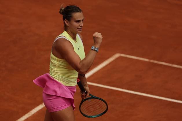 International Tennis match - Internazionali BNL d Italia Rome, Italy 15.05.2024: Aryna Sabalenka VS Jelena Ostapenko (LAT) during Internazionali BNL 2024 women s WTA1000 Open tennis tournament in Rome at Grand Stand Arena . Rome Italy  Copyright: xIPAxSport ABACAx