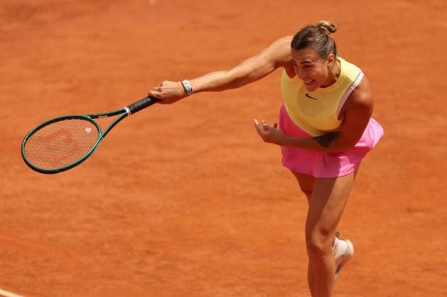International Tennis match - Internazionali BNL d Italia Rome, Italy 15.05.2024: Aryna Sabalenka VS Jelena Ostapenko (LAT) during Internazionali BNL 2024 women s WTA1000 Open tennis tournament in Rome at Grand Stand Arena . Rome Italy  Copyright: xIPAxSport ABACAx