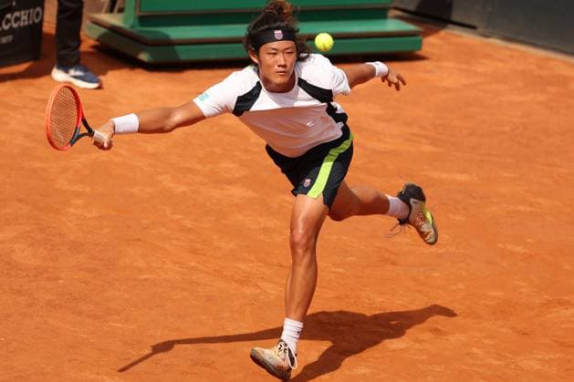 Rome, Italy 15.05.2024 : Alejandro TABILO (CHI) vs Zhizhen ZHANG (CHN) during Internazionali BNL 2024 menÃ¢& x80;& x99;s ATP, Tennis Herren 1000 Open tennis tournament in Rome at Grand Stand Arena .  Copyright: xMarcoxIacobucci IPAxSportx xipa-x xx IPA_46096531 IPA_Agency_IPA46096531